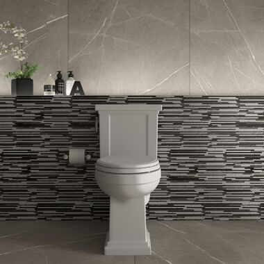 Ba&ntilde;o Pietra Cristal Gris con Negro