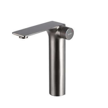 Llave Monomando Alta Para Lavabo L&iacute;nea Weismar En Titanio Mate