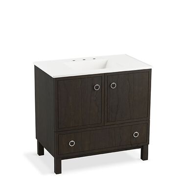 Vanity Jacquard para cuarto de ba&ntilde;o gris