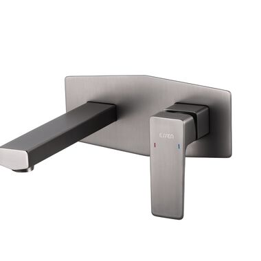 Llave De Muro Para Lavabo L&iacute;nea Dessau En Titanio Mate