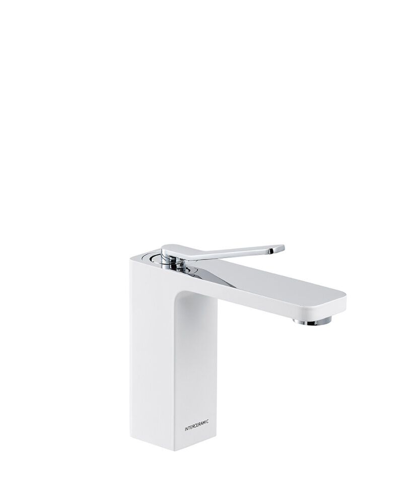 Llave Monomando Baja Para Lavabo L&iacute;nea Siena En Cromo Blanco,,hi-res image number null