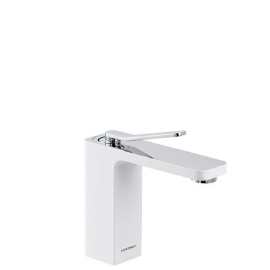 Llave Monomando Baja Para Lavabo L&iacute;nea Siena En Cromo Blanco