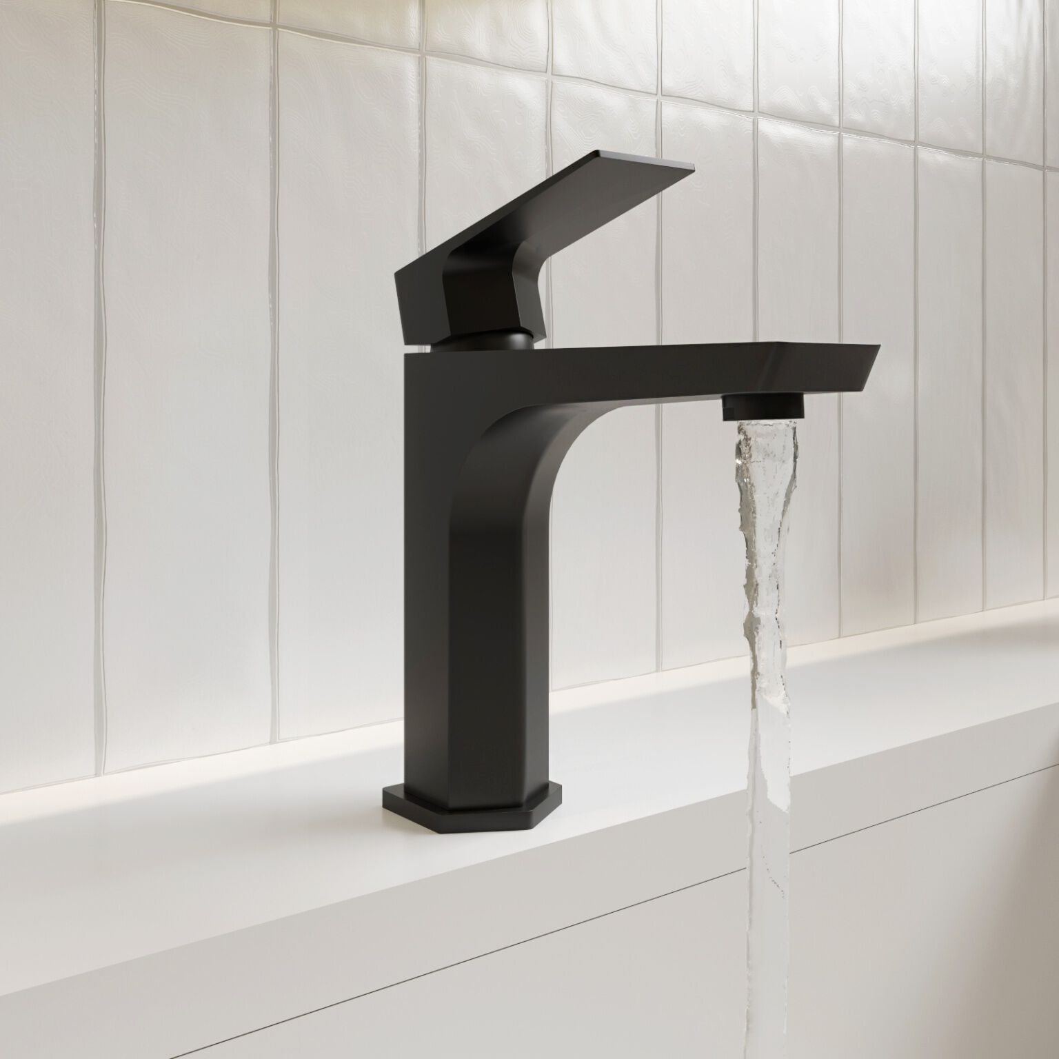 Llave Monomando Baja Para Lavabo L&iacute;nea Dessau En Negro Mate,,hi-res