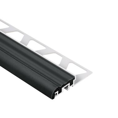 Perfil de aluminio con aplicaci&oacute;n de caucho para escalera TREP-S 10mm black