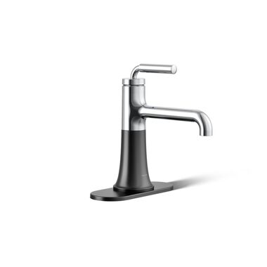 Llave Tone Monomando Baja Para Lavabo En Cromo Pulido Con Negro Mate