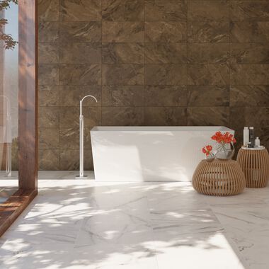 Ba&ntilde;o Marble Collection Blanco con Caf&eacute;