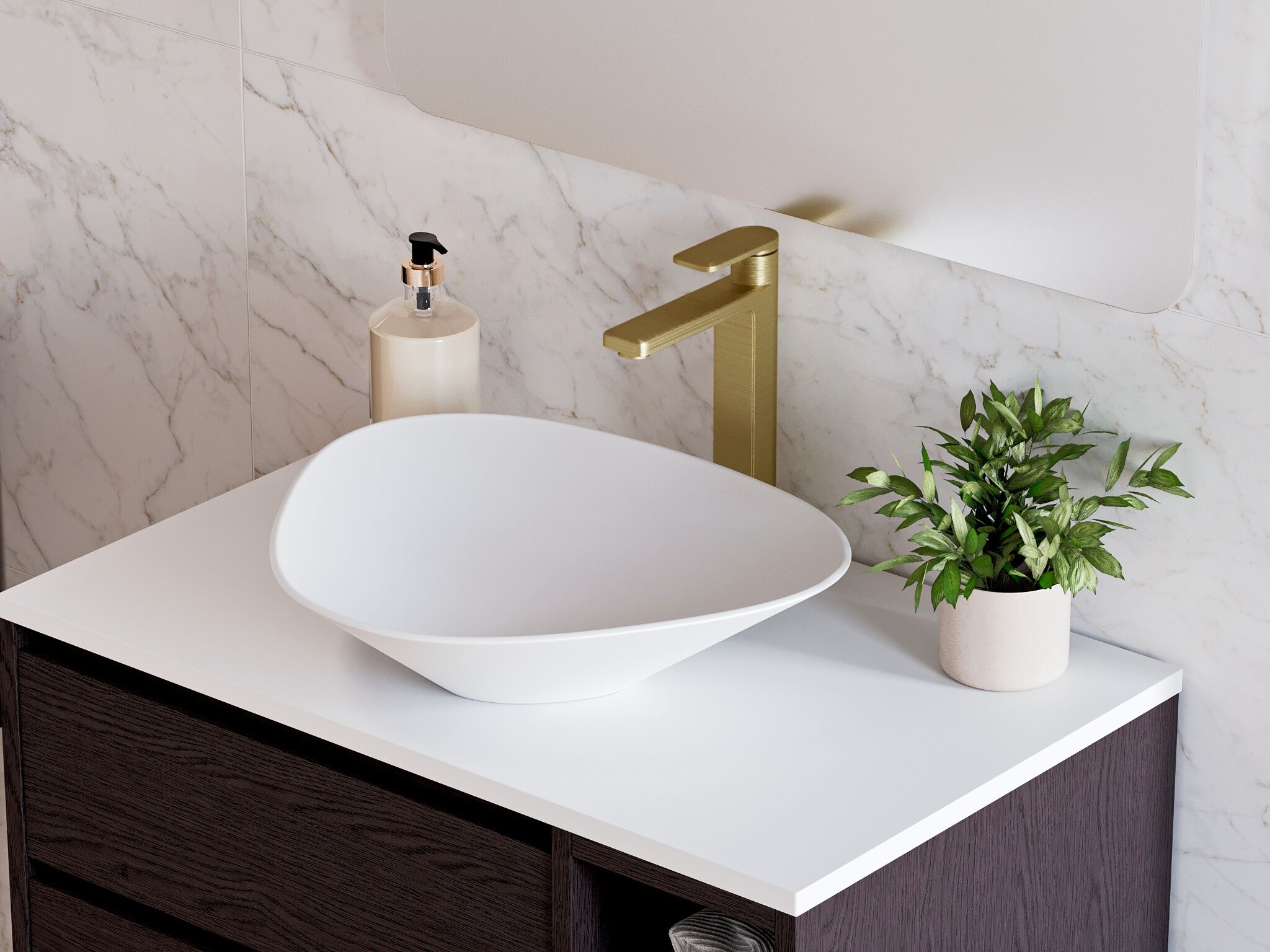 Llave Monomando Alta Para Lavabo L&iacute;nea Meissen En Dorado Satinado,,hi-res image number null