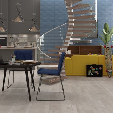 Cocina 3D Wall Azul con Blanco