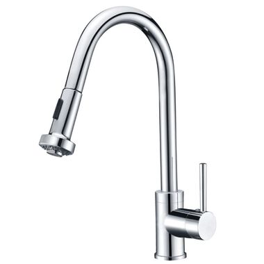 Llave novo monomando de cocina con manguera retractil cromo pulido