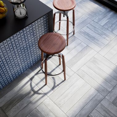Cocina Antico Azul con Gris