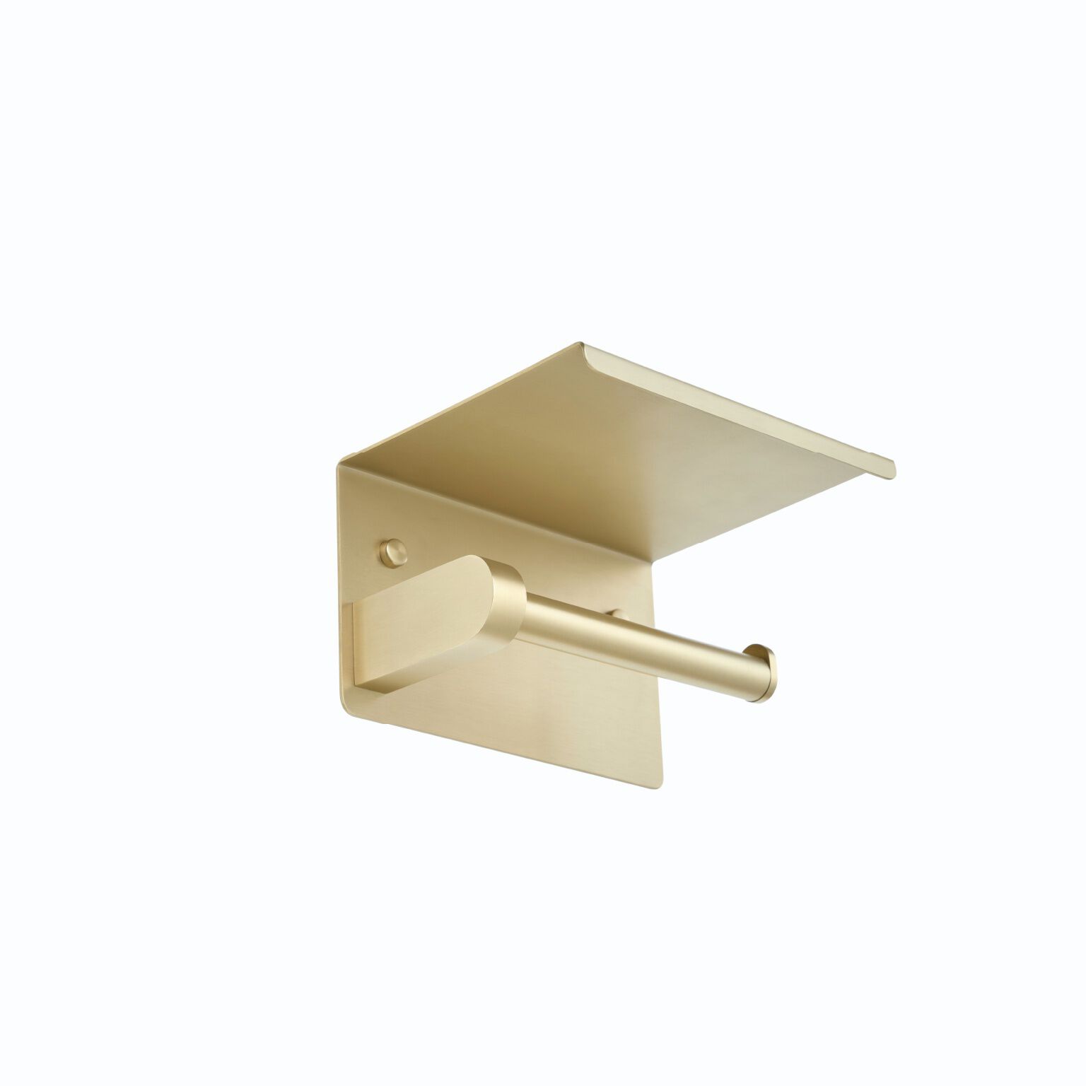 Porta Papel Con Repisa Para Ba&ntilde;o L&iacute;nea Essen Round En Dorado Satinado,,hi-res image number null
