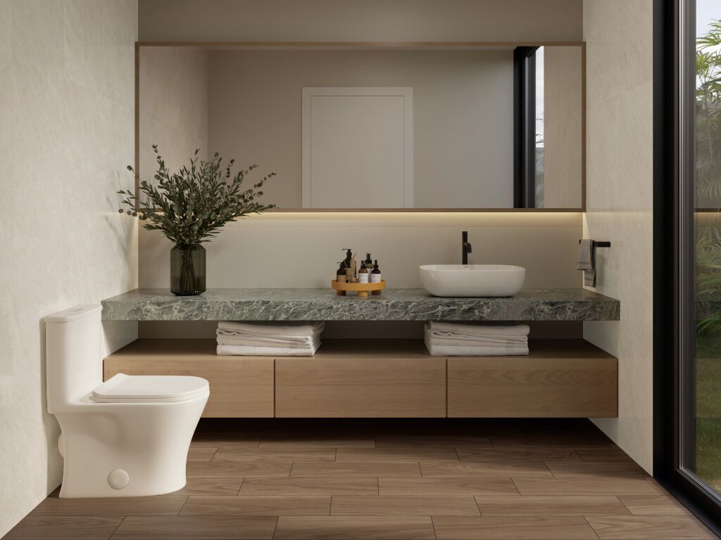 Lavabo De Sobrecubierta L&iacute;nea Essen Square En Blanco Aperlado,,hi-res image number null