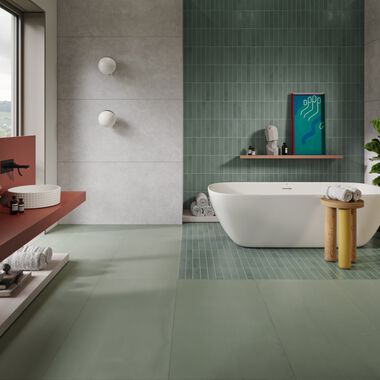 Ba&ntilde;o Miniature Blanco con Verde