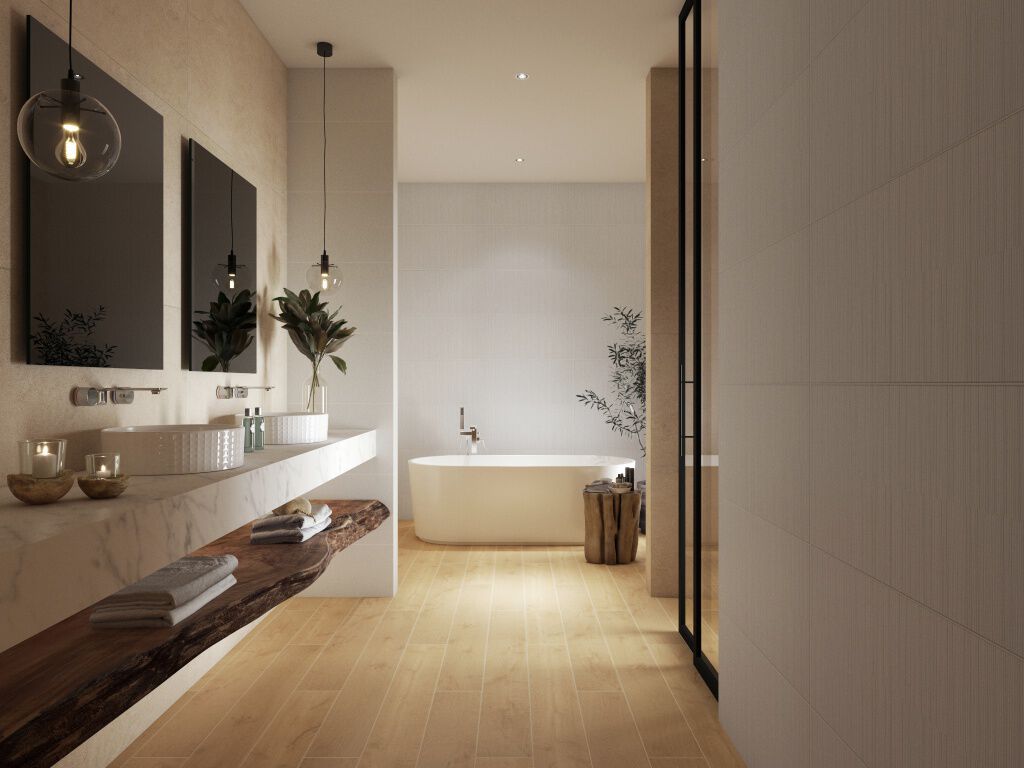 Ba&ntilde;o 3D Wall Beige con Caf&eacute;,,hi-res