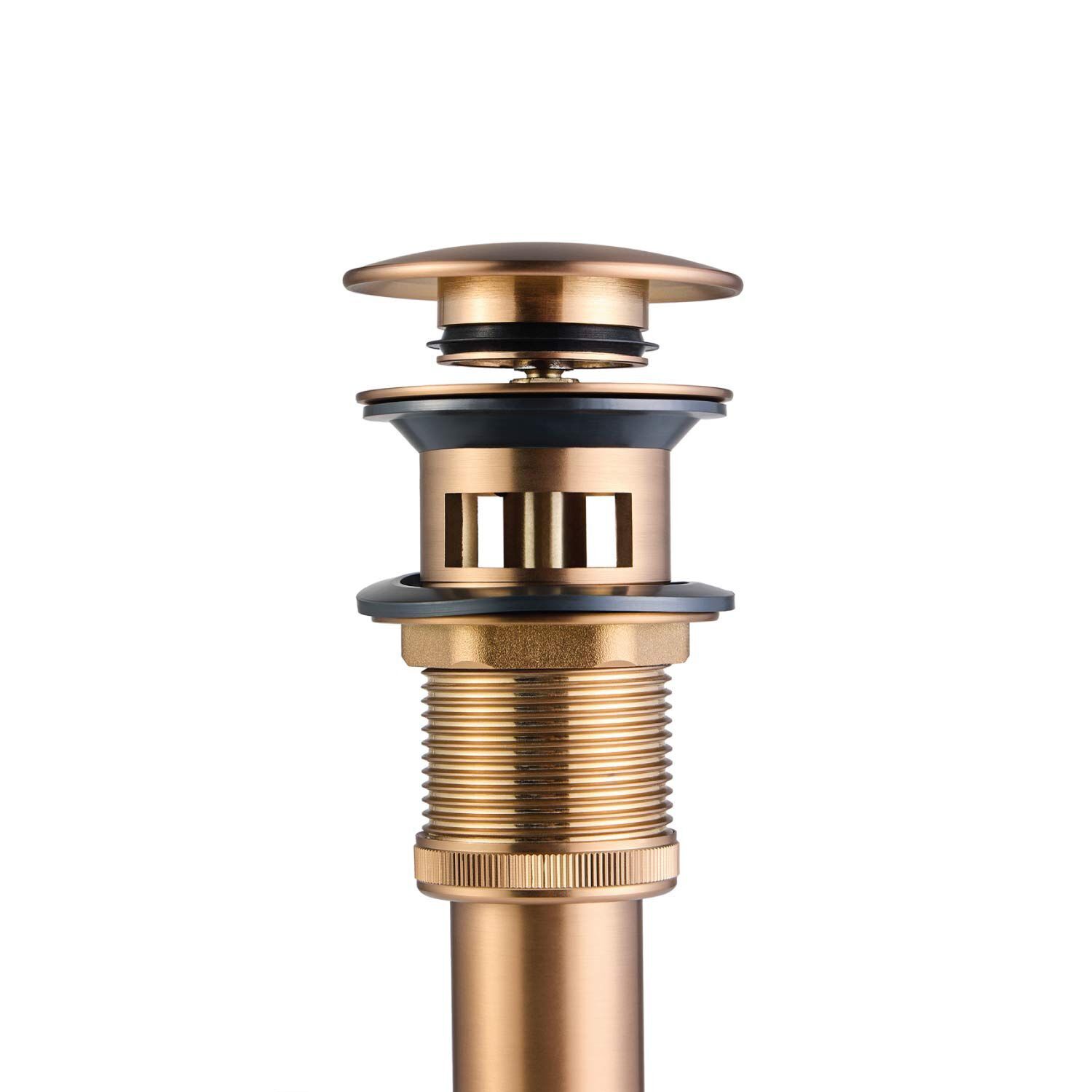 Desague Universal De Pop Up Con Rebosadero Para Lavabo Bronce,,hi-res image number null
