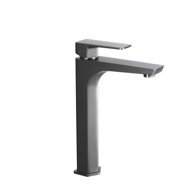 Llave Monomando Alta Para Lavabo L&iacute;nea Dessau En Titanio Mate