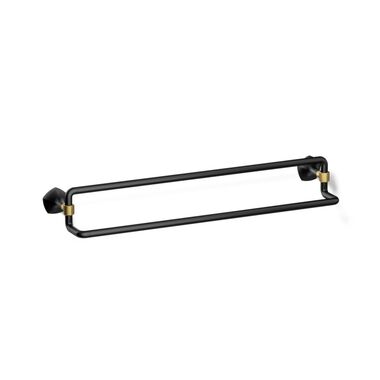 Toallero Ocassio Doble De 24" En Negro Con Dorado
