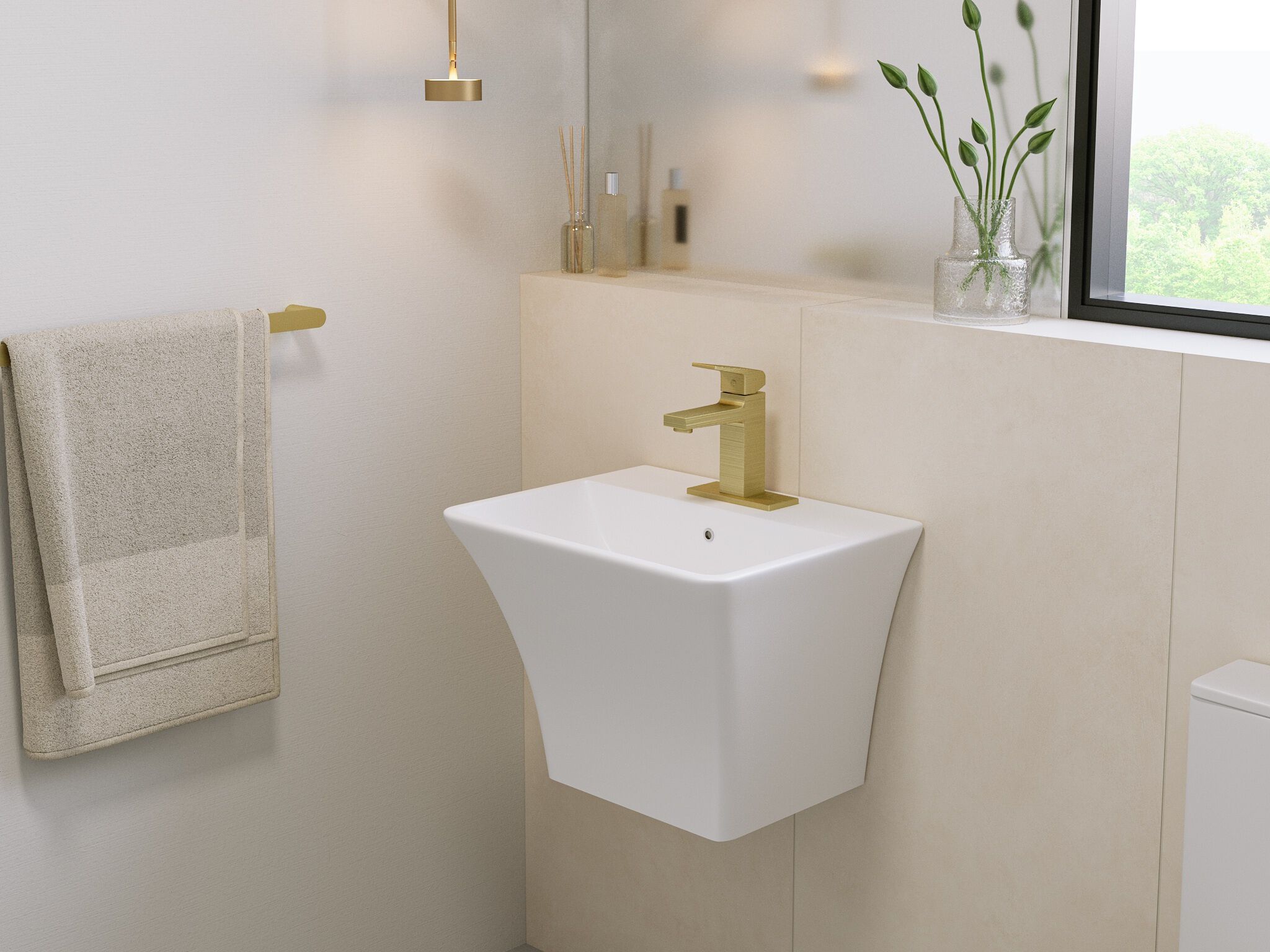 Llave Centerset Para Lavabo L&iacute;nea Niagara En Dorado Satinado,,hi-res image number null