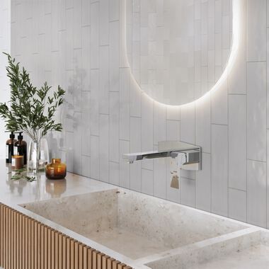 Ba&ntilde;o Incanto Blanco con Gris