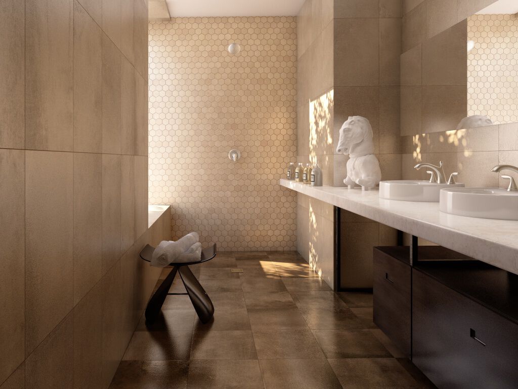 Ba&ntilde;o Cotto Casale Beige con Caf&eacute;,,hi-res