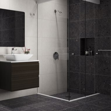Ba&ntilde;o Santa Monica Gris con Negro