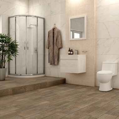 Ba&ntilde;o Andino Beige, Blanco y Caf&eacute;