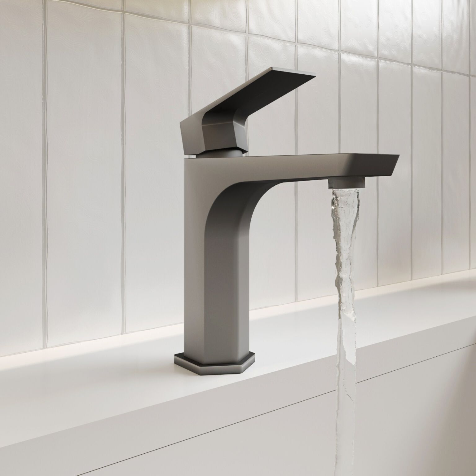 Llave Monomando Baja Para Lavabo L&iacute;nea Dessau En Titanio Mate,,hi-res