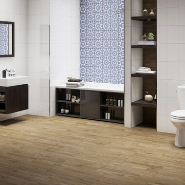 Ba&ntilde;o Lugano Azul, Beige y Blanco