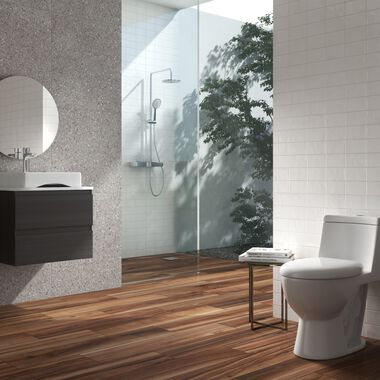 Ba&ntilde;o Wildwood Blanco, Caf&eacute; y Gris