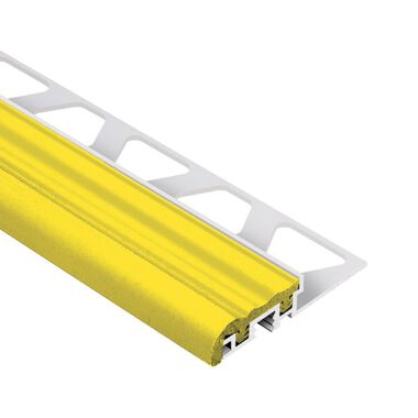Perfil de aluminio con aplicaci&oacute;n de caucho para escalera TREP-S 10mm yellow