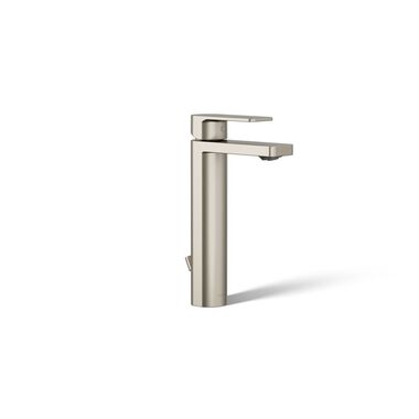 Llave Parallel Monomando Alta Para Lavabo En Niquel Cepillado