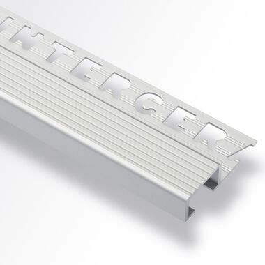 Perfil de aluminio escal&oacute;n plata mate 22mm