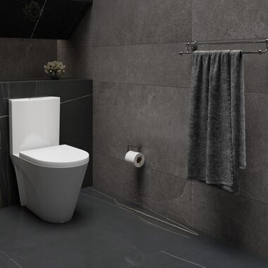 Ba&ntilde;o Marble Slab Gris con Negro