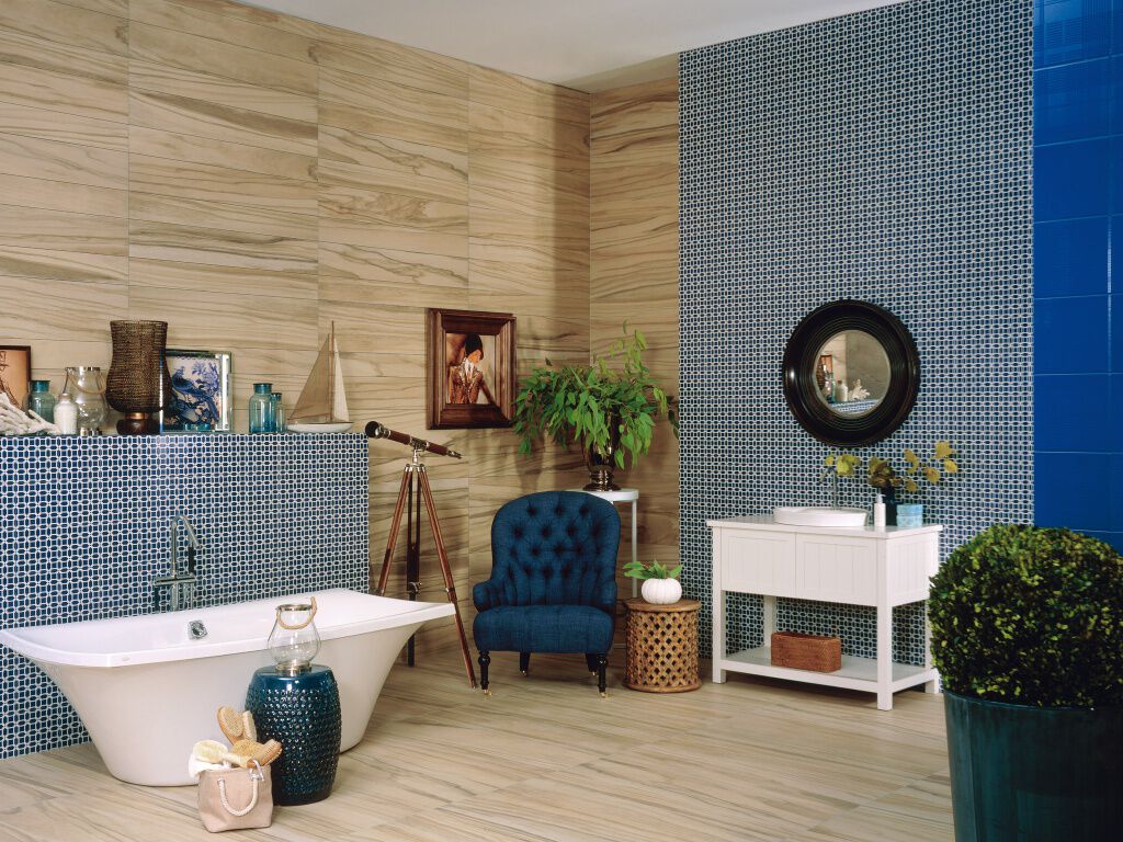 Ba&ntilde;o Dots Azul,,hi-res