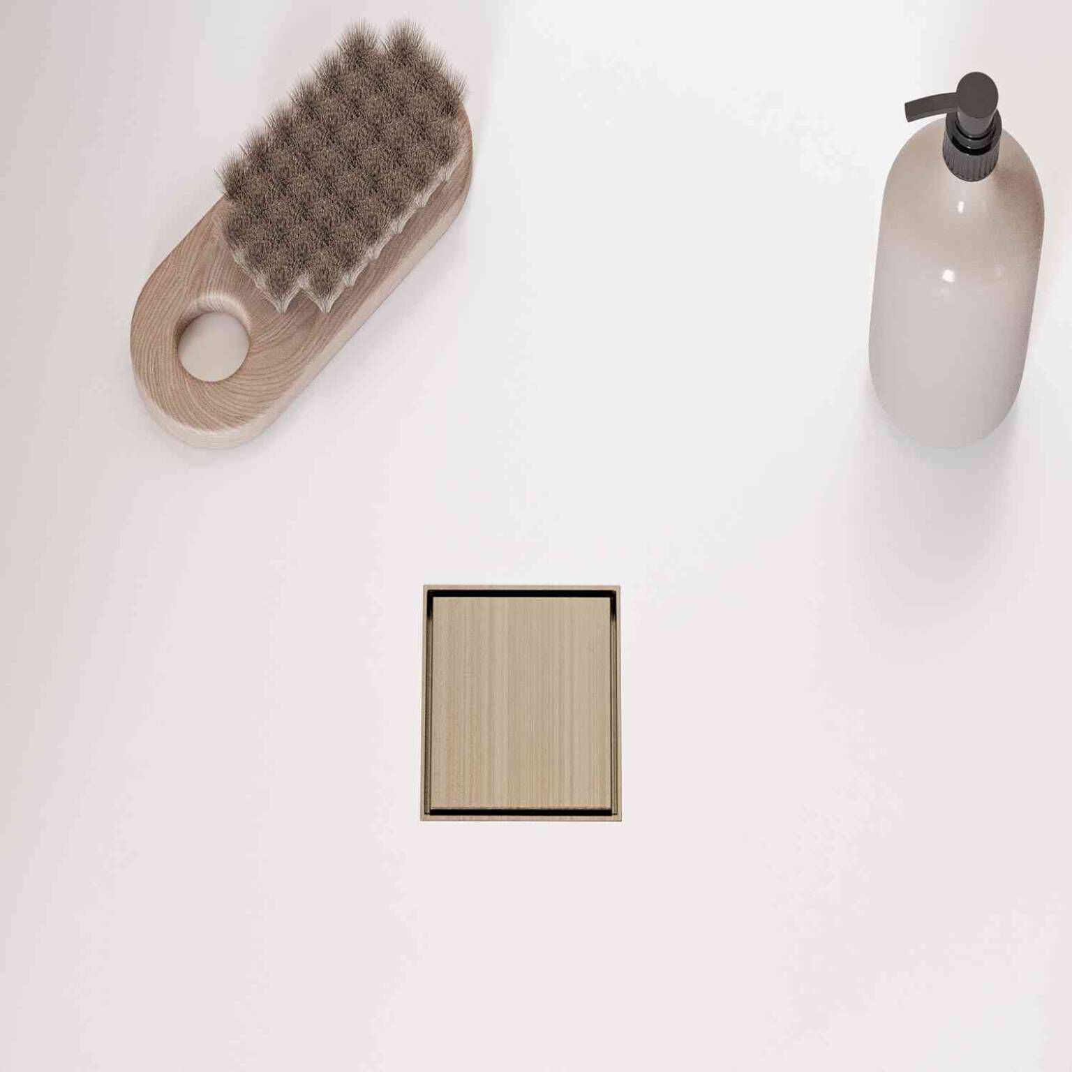 Coladera universal cuadrada para inserto cer&aacute;mico 10 x 10 cm niquel cepillado,,hi-res image number null