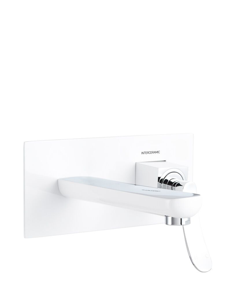 Llave de muro para lavabo l&iacute;nea Dubl&iacute;n&reg; en cromo pulido blanco,,hi-res image number null