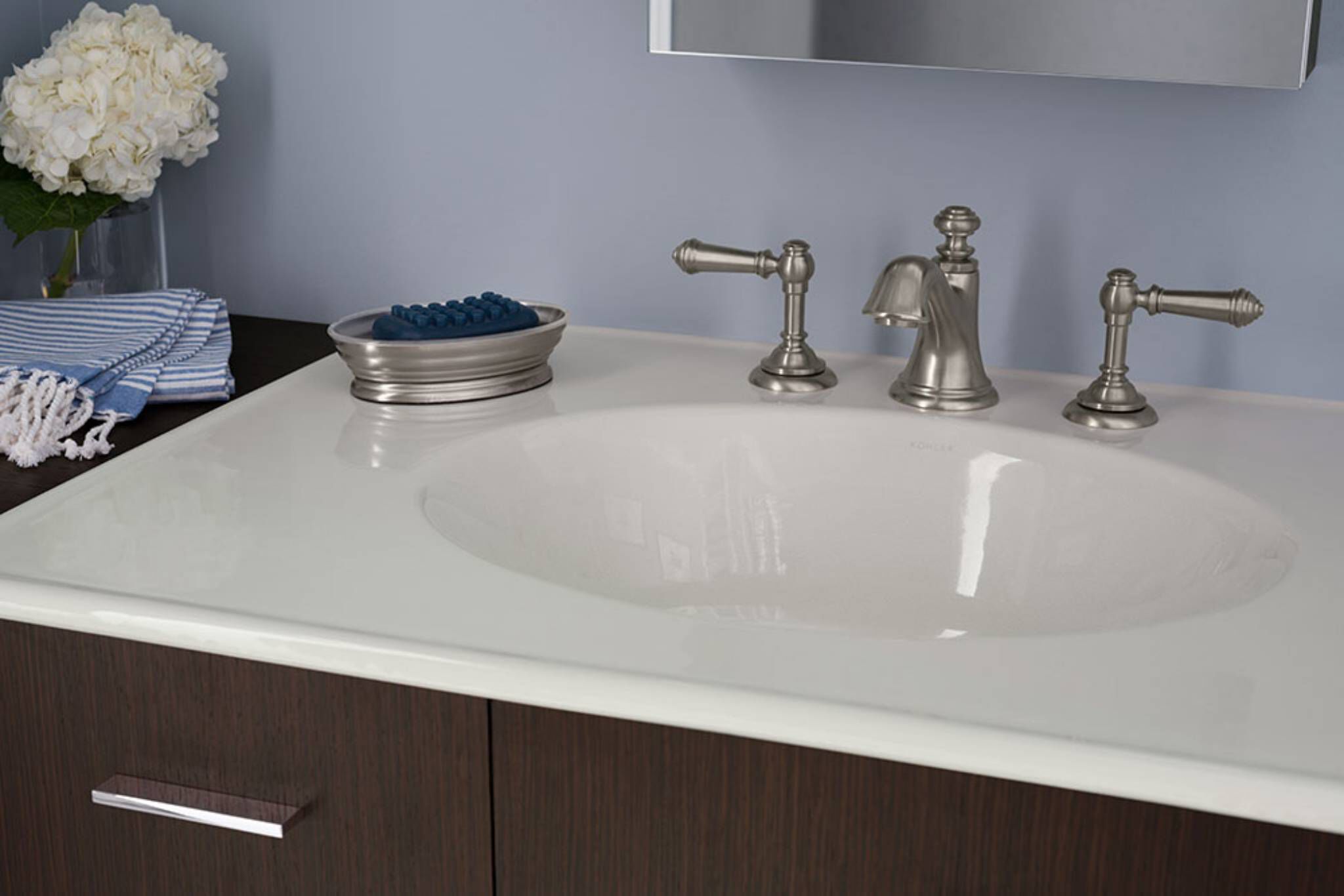 Llave duomando para lavabo l&iacute;nea Artifacts en niquel cepillado,,hi-res image number null