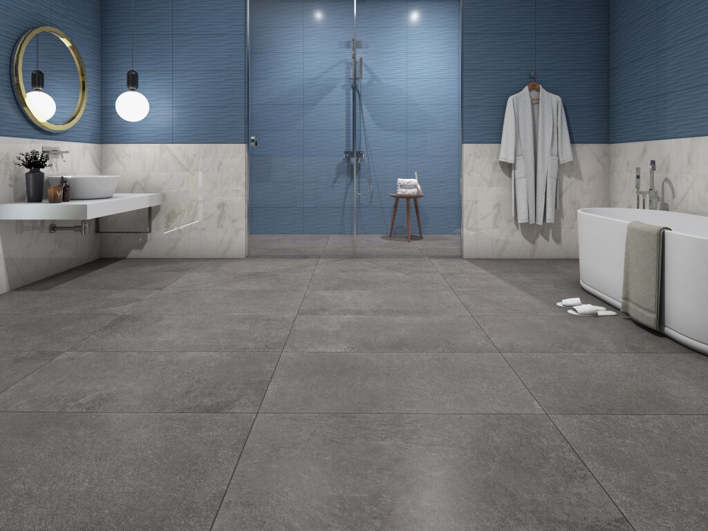 Ba&ntilde;o 3D Wall Azul con Gris,,hi-res