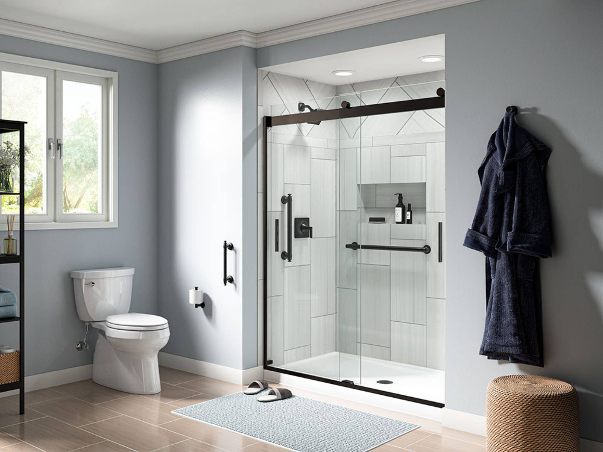 Desag&uuml;e para regadera l&iacute;nea Universal en negro mate,,hi-res image number null