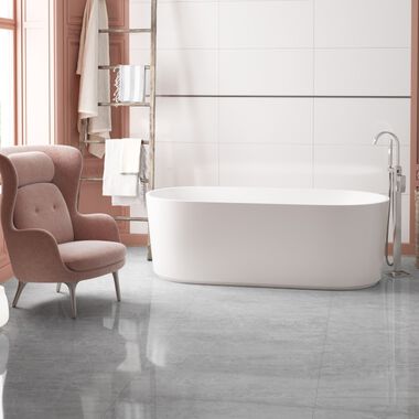 Ba&ntilde;o 3D Wall Blanco con Gris