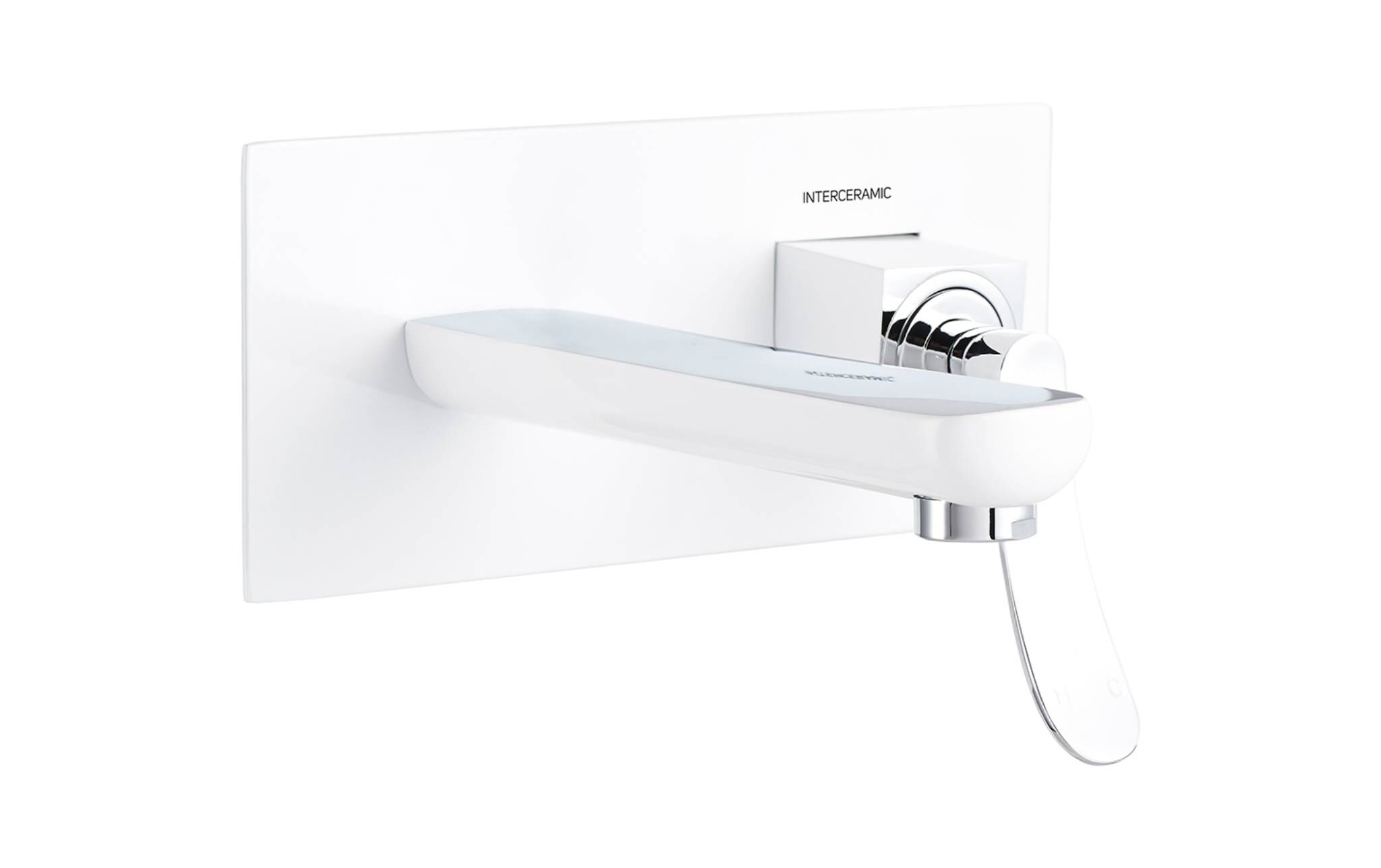 Llave de muro para lavabo l&iacute;nea Dubl&iacute;n&reg; en cromo pulido blanco,,hi-res image number null