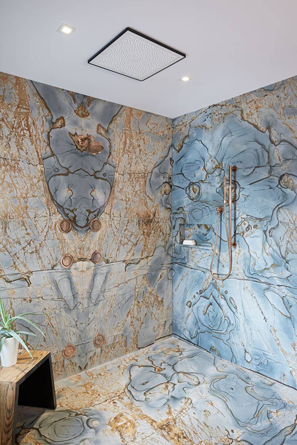 Moldura de regadera de techo tipo panel l&iacute;nea Real Rain en negro mate,,hi-res image number null