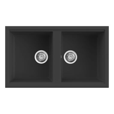 Tarja de dos tinas sobrecubierta l&iacute;nea Square 450 en negro