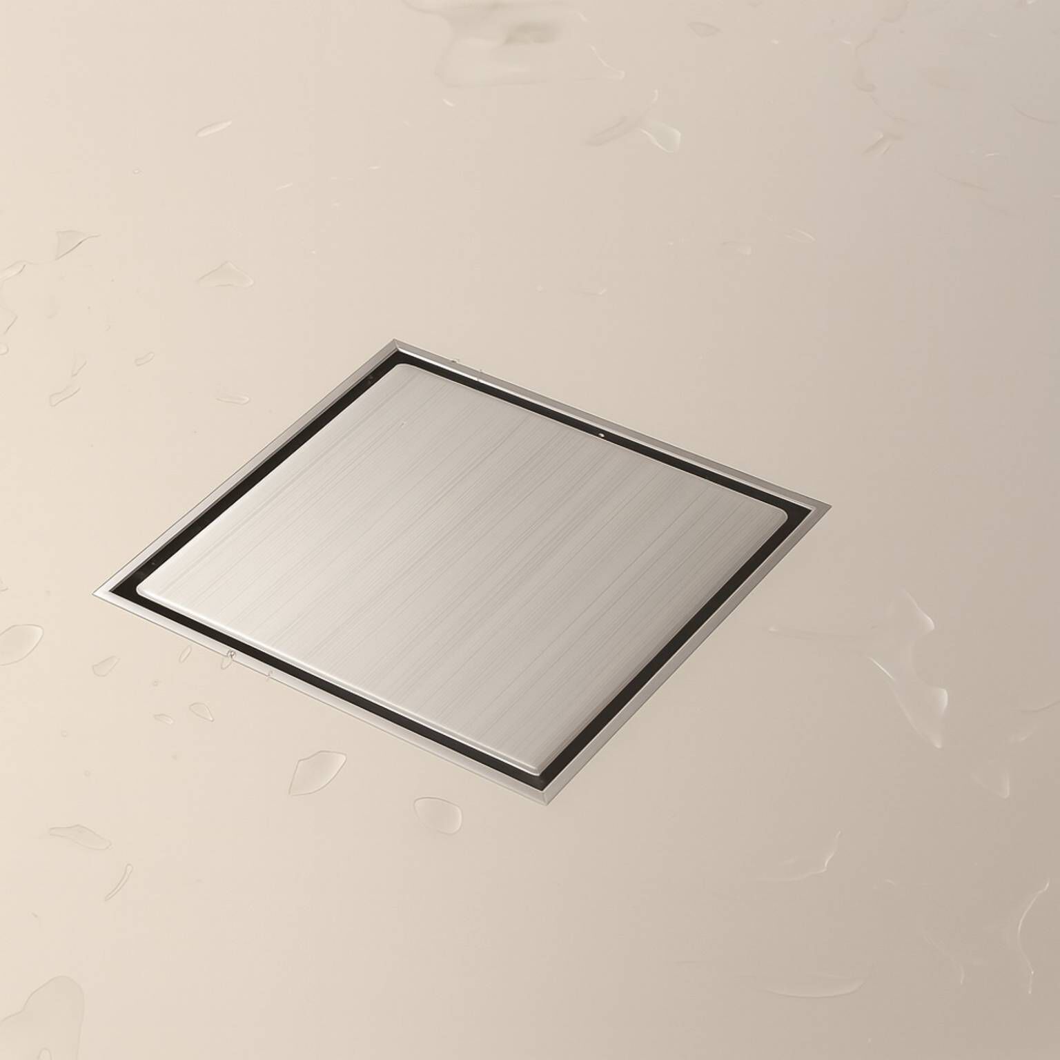 Coladera universal cuadrada para inserto cer&aacute;mico 10 x 10 cm cromo pulido,,hi-res