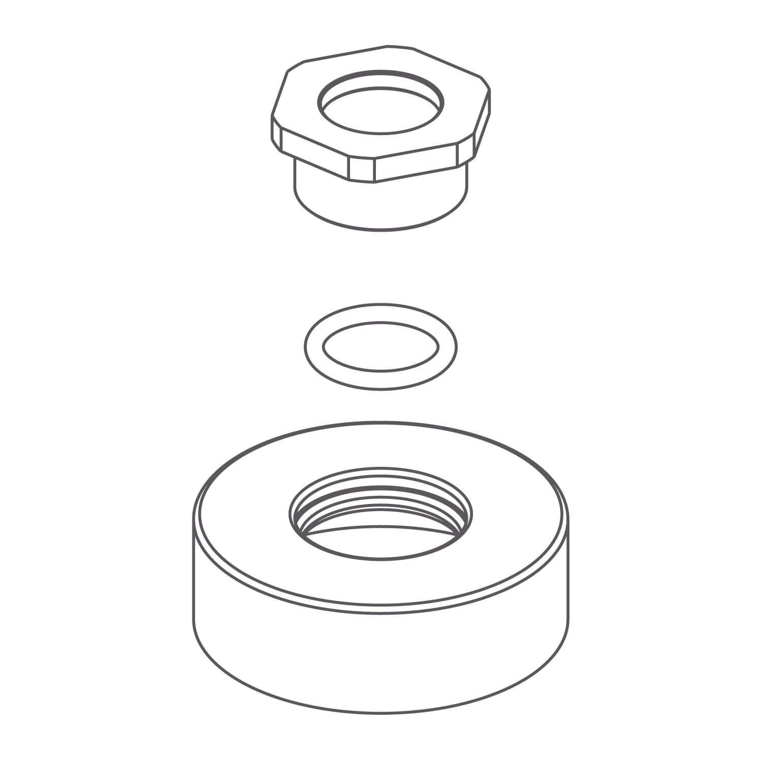 Chapeton universal para fluxometro de mingitorio polished chrome,,hi-res image number null
