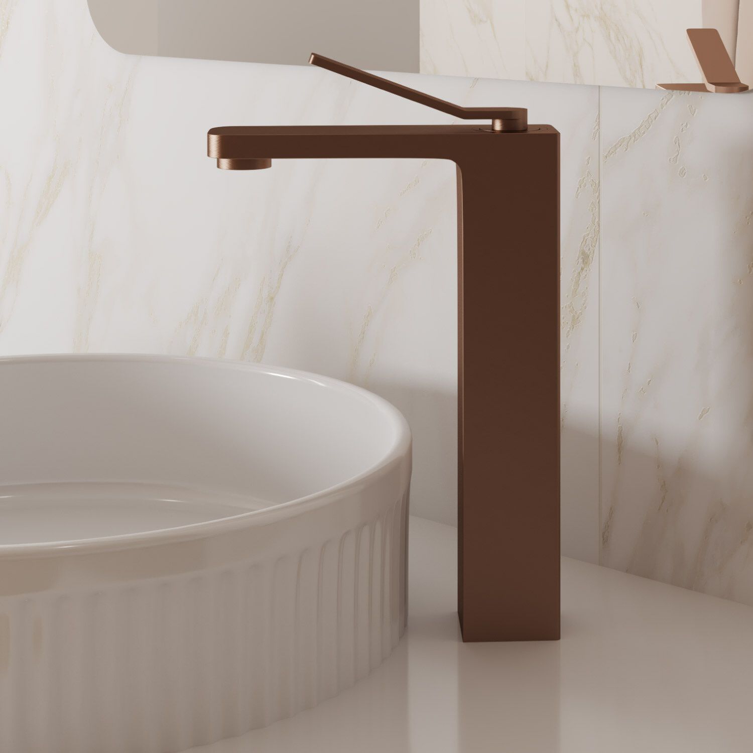 Llave siena monomando alta para lavabo bronce,,hi-res image number null