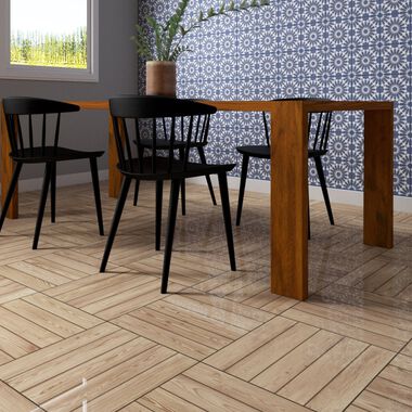 Comedor Abedul Azul con Beige