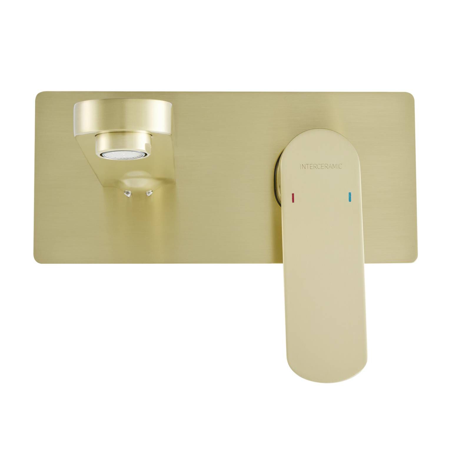 Llave de muro para lavabo l&iacute;nea Praga en dorado satinado,,hi-res image number null