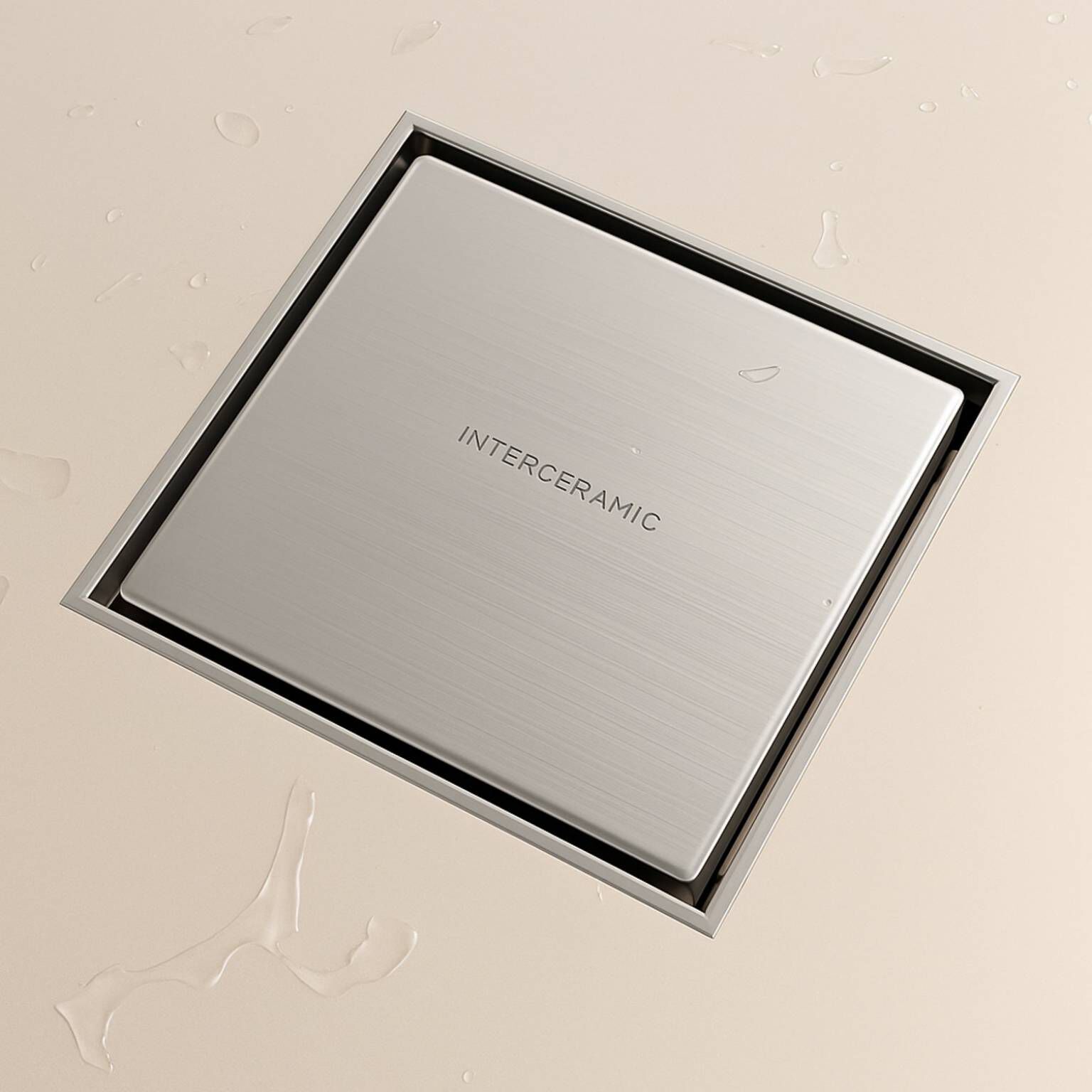 Coladera universal cuadrada para inserto cer&aacute;mico 10 x 10 cm cromo pulido,,hi-res image number null