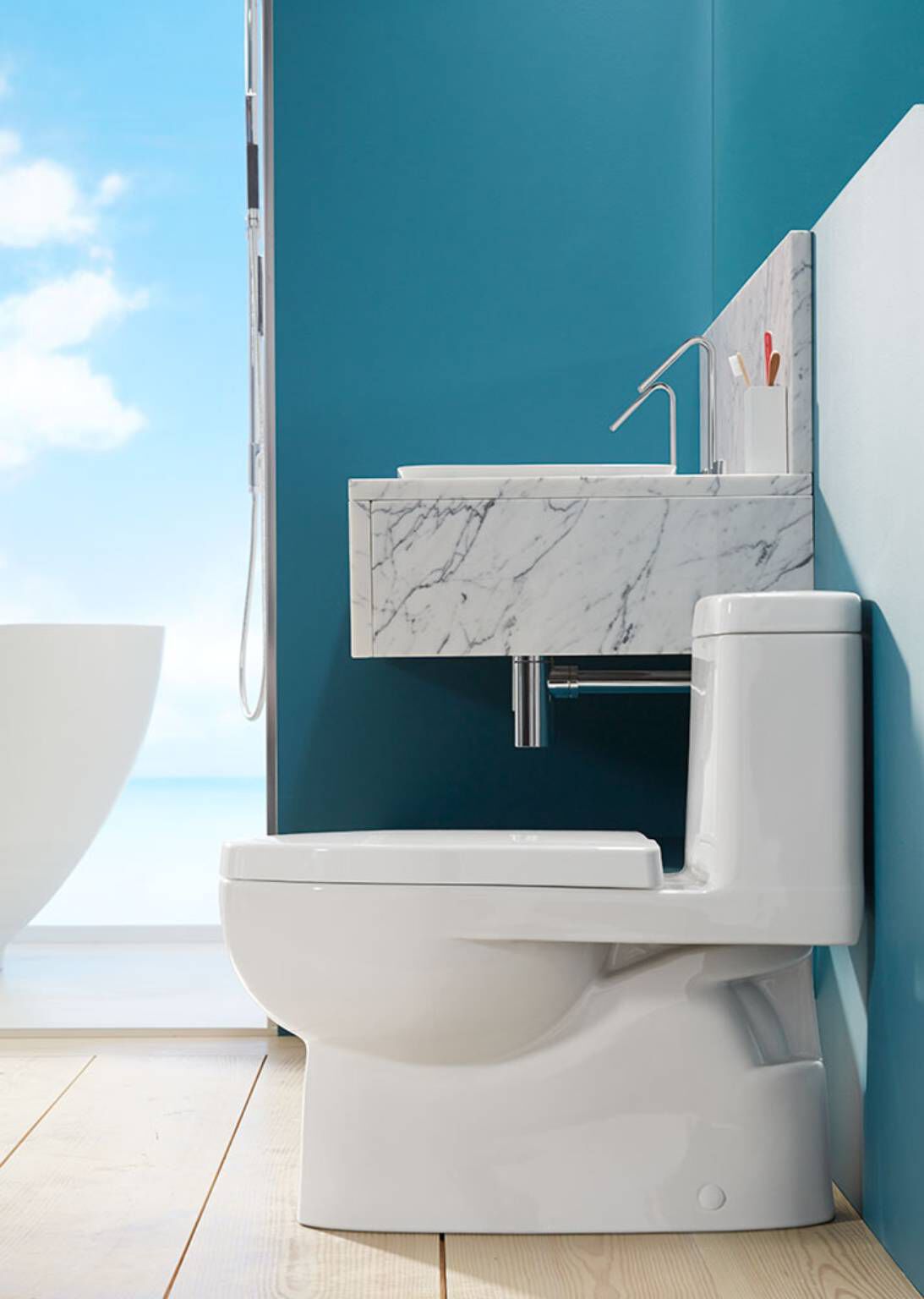 Sanitario una pieza doble descarga l&iacute;nea Reach,,hi-res image number null